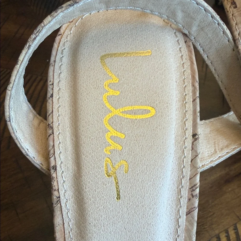 Lulu's Cork Platform Sandals in Tan - Picture 4 of 5